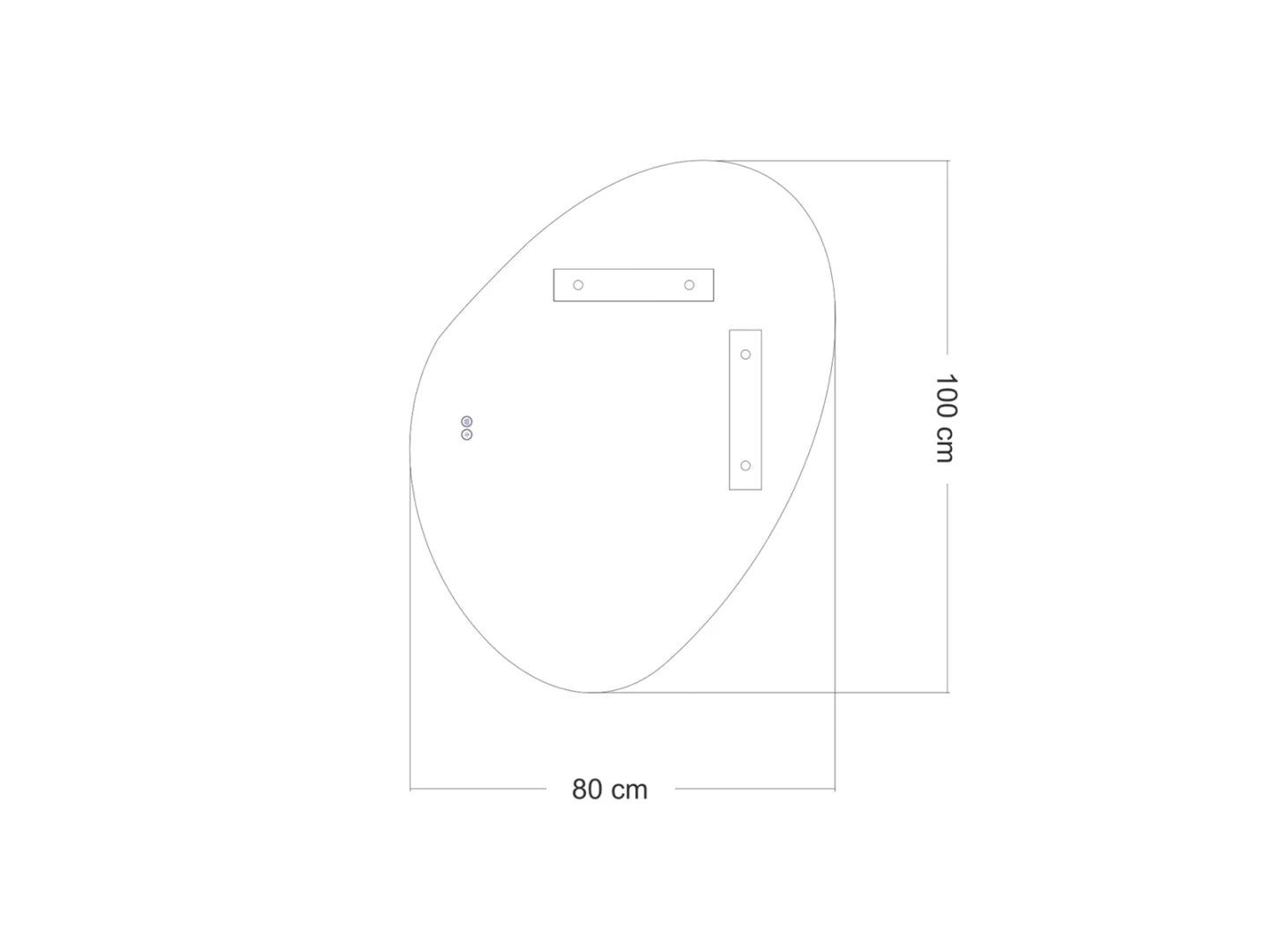 Miroir de salle de bain LED - Horizontal ou vertical - Alessia 100x80cm