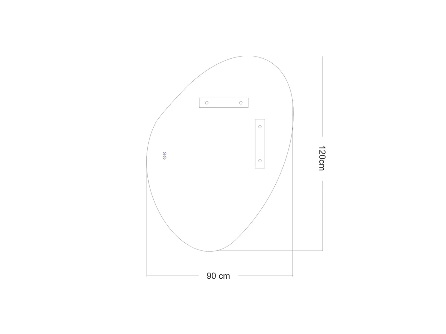 Miroir de salle de bain LED - Horizontal ou vertical - Alessia 120x90cm