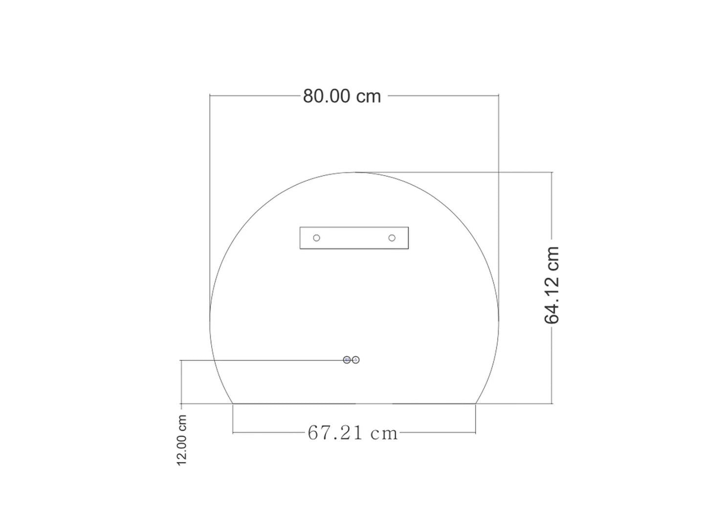 Miroir de salle de bain LED - Elena 80x64cm