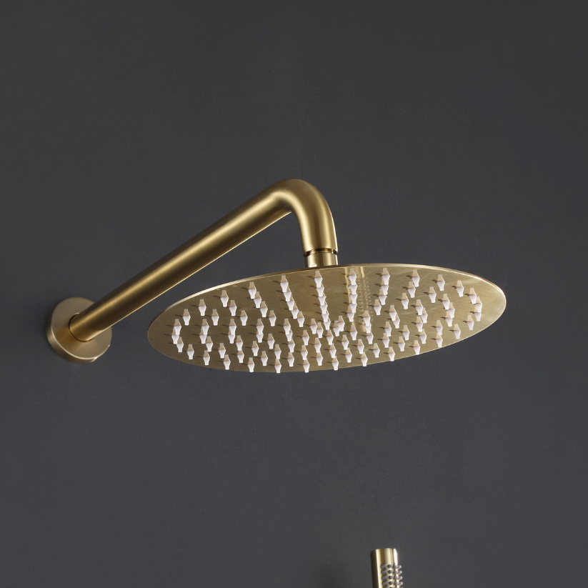 Ensemble de douche encastrée Vincent – Douchette à main – Or brossé