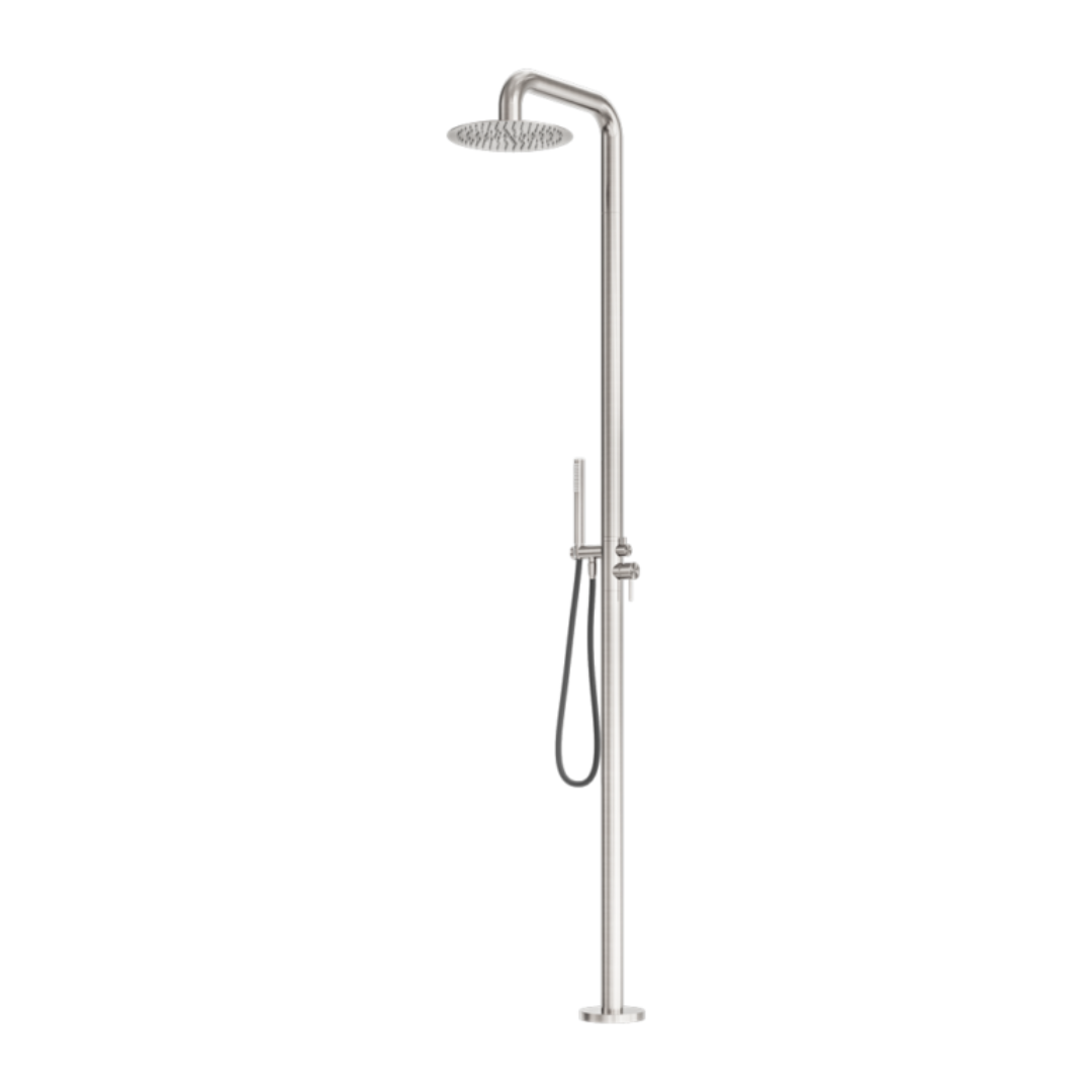 Buitendoucheset Capri – Indépendant – Douche pluie & Douche à main - Nickel brossé