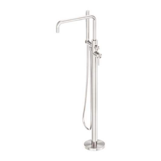 Robinet de baignoire indépendant Capri - Douche à main - Nickel brossé