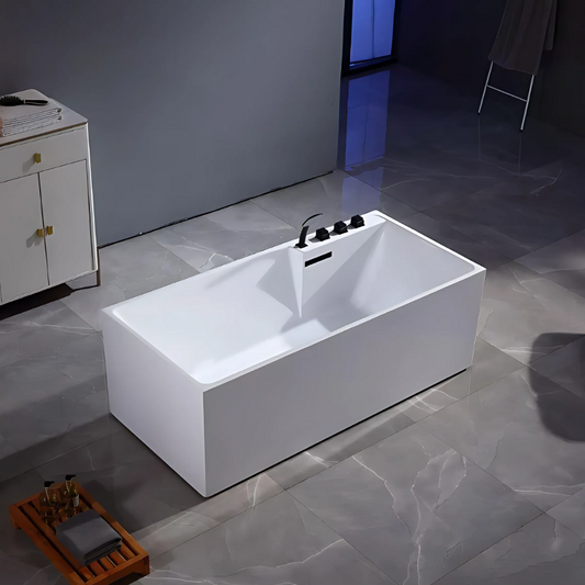 Baignoire de massage indépendante – Santorin – Blanc brillant – 170x80x58 cm
