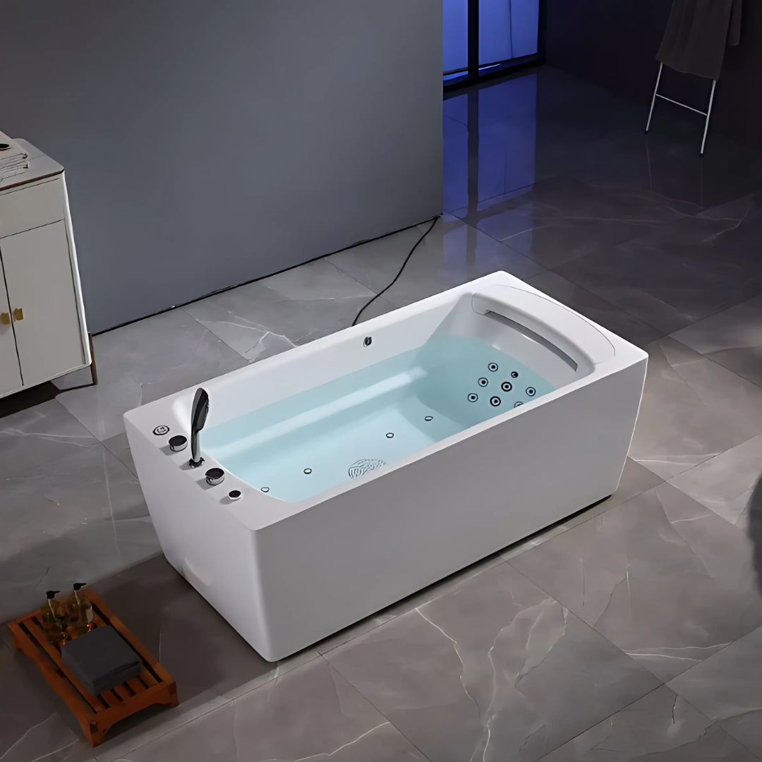 Baignoire de massage indépendante – Bellagio – Blanc brillant – 170x85x62 cm