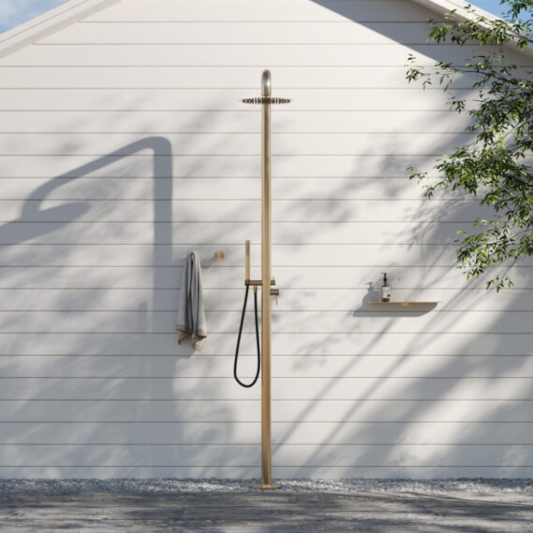 Buitendoucheset Capri – Indépendant – Douche de pluie & Douche à main - Or brossé