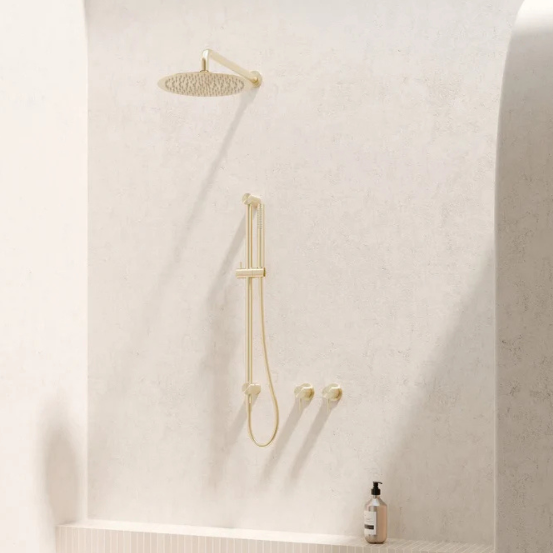 Douche à main avec barre coulissante Capri - Or brossé