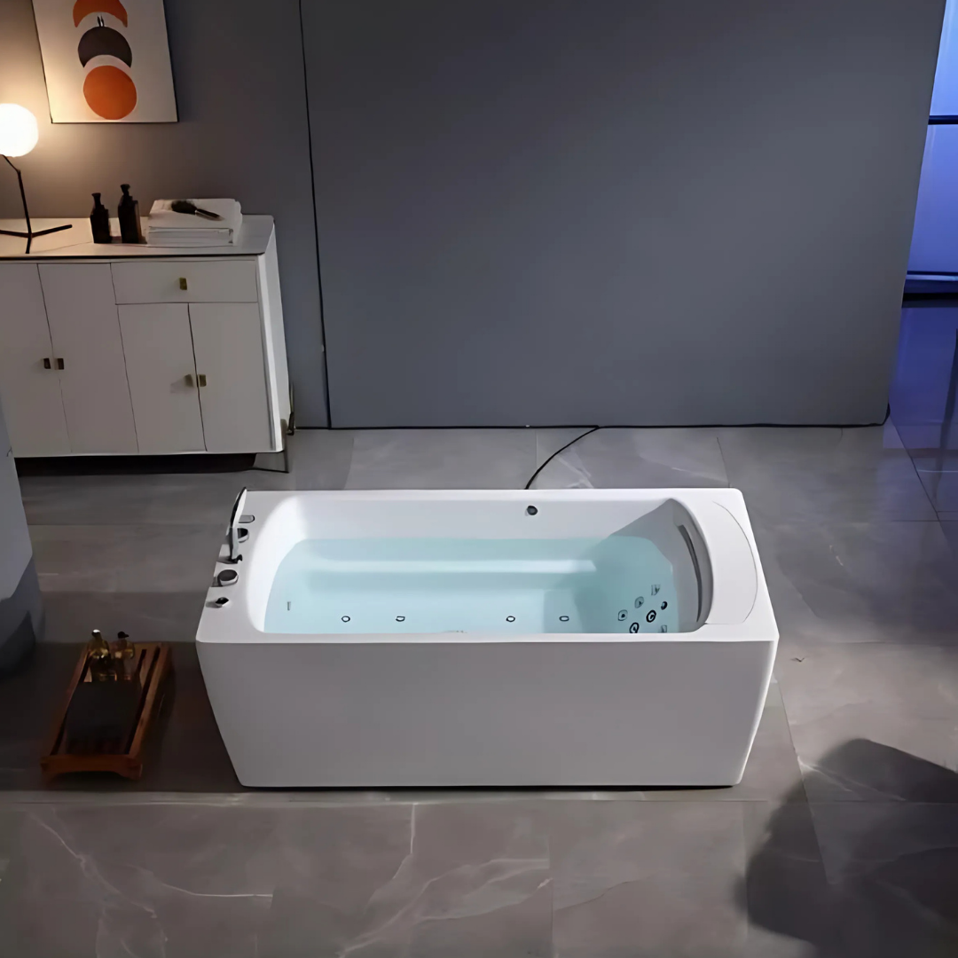 Baignoire de massage indépendante – Bellagio – Blanc brillant – 170x85x62 cm