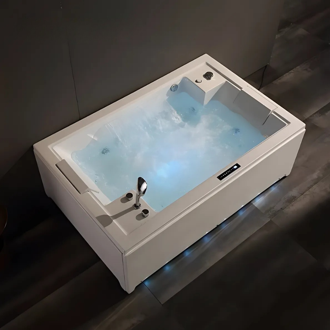 Opbouw Massagebad – Emerson – Glans Blanc – 185x122x67 cm