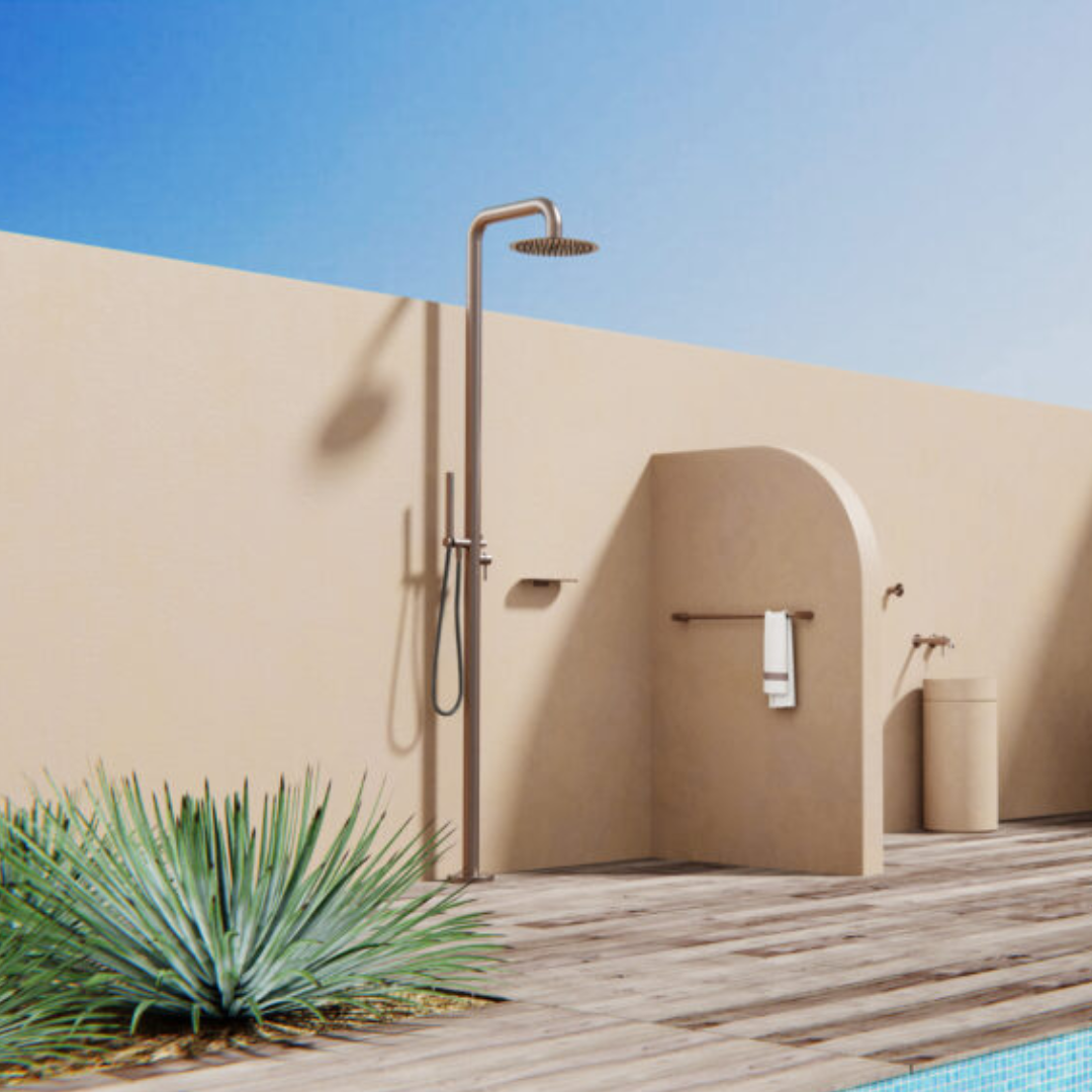 Buitendoucheset Capri – Indépendant – Douche de pluie & Douche à main - Bronze brossé