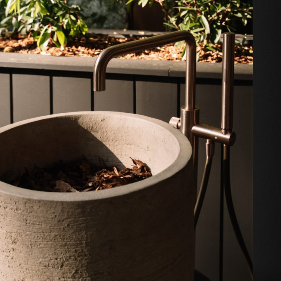 Robinet de baignoire indépendant Capri - Douche à main - Bronze brossé