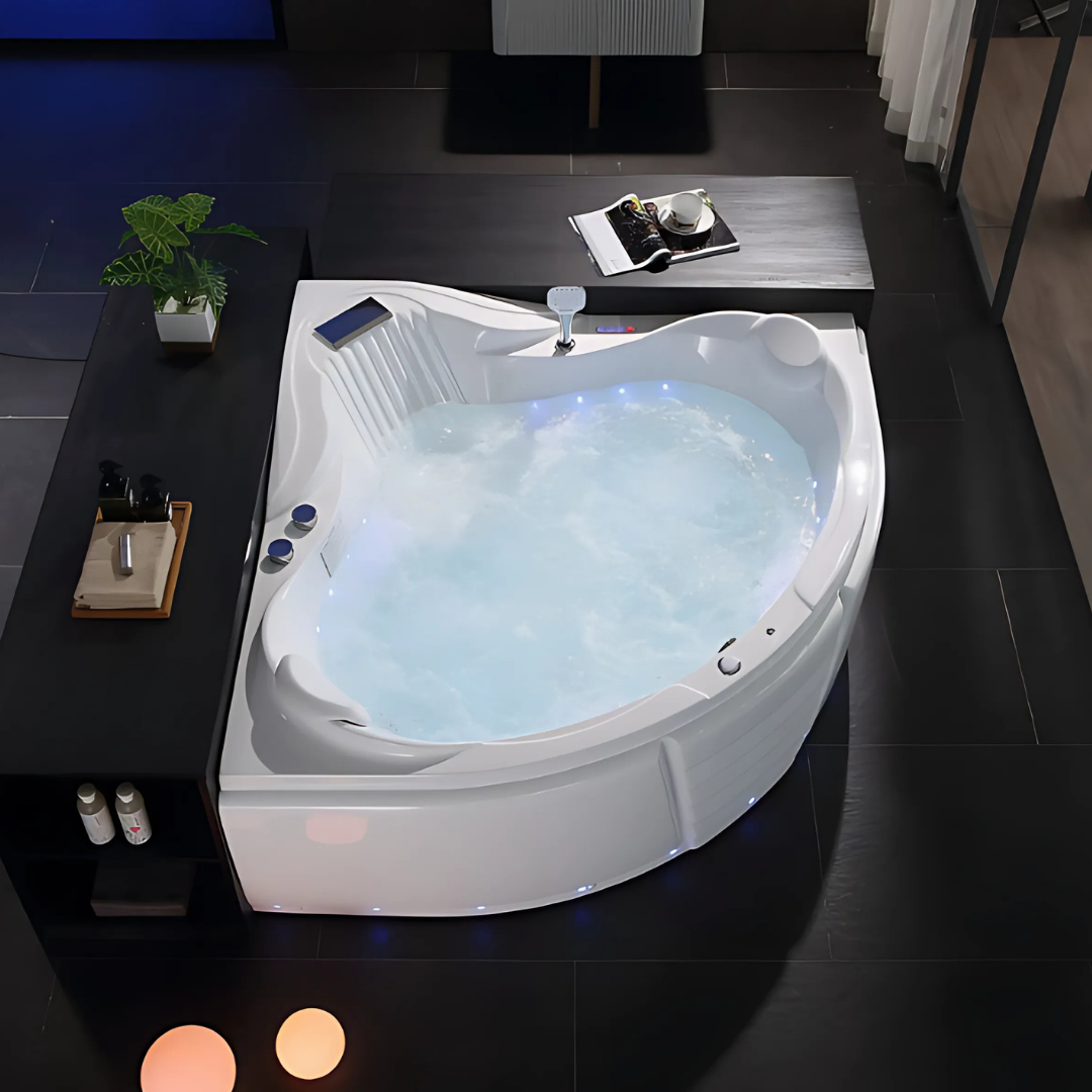 Hoekbad Massagebad – Montecarlo – Glans Blanc – 155x155x72 cm