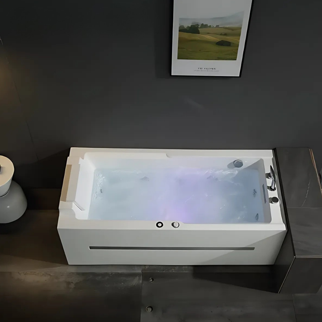 Baignoire de massage indépendante – Monaco Luxe – Blanc brillant – 160x75x63 cm