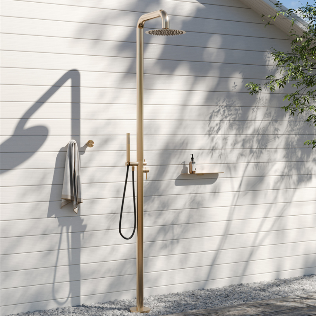 Buitendoucheset Capri – Indépendant – Douche de pluie & Douche à main - Or brossé