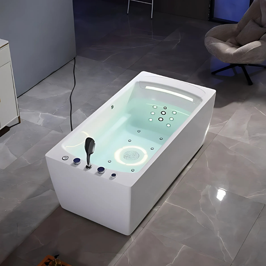 Baignoire de massage indépendante – Bellagio – Blanc brillant – 170x85x62 cm