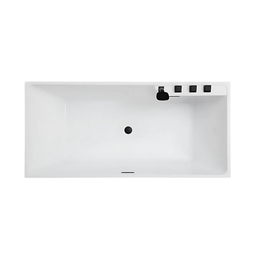 Baignoire de massage indépendante – Santorin – Blanc brillant – 170x80x58 cm