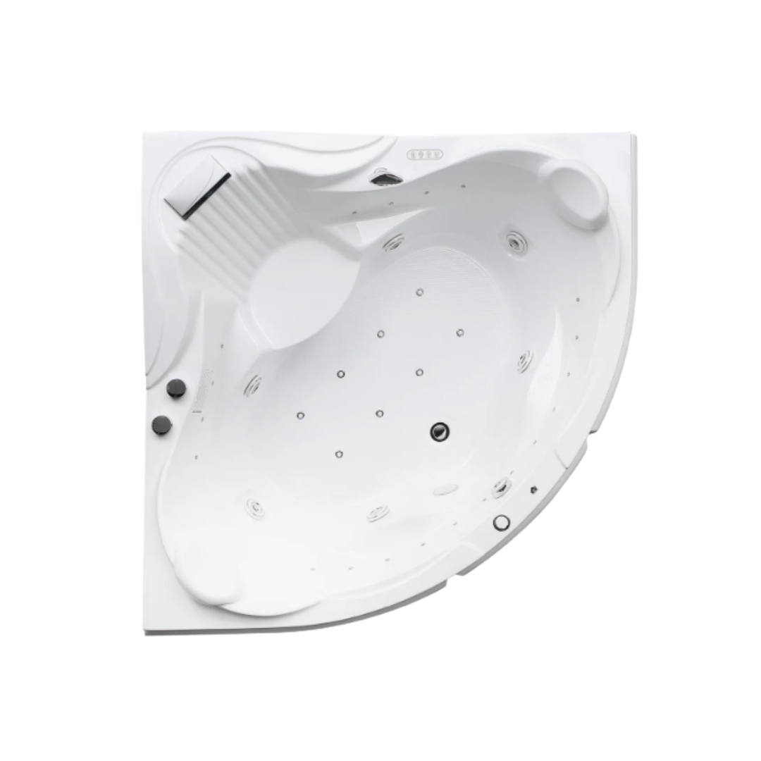 Hoekbad Massagebad – Montecarlo – Glans Blanc – 155x155x72 cm