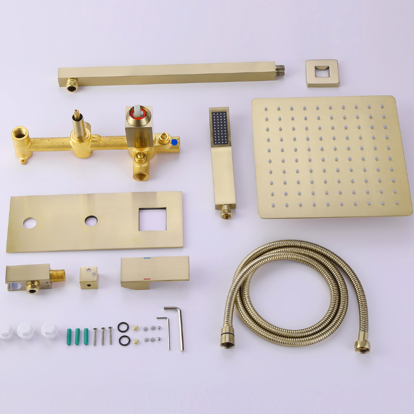 Inbouw Regendoucheset Antoinette - Geborsteld goud