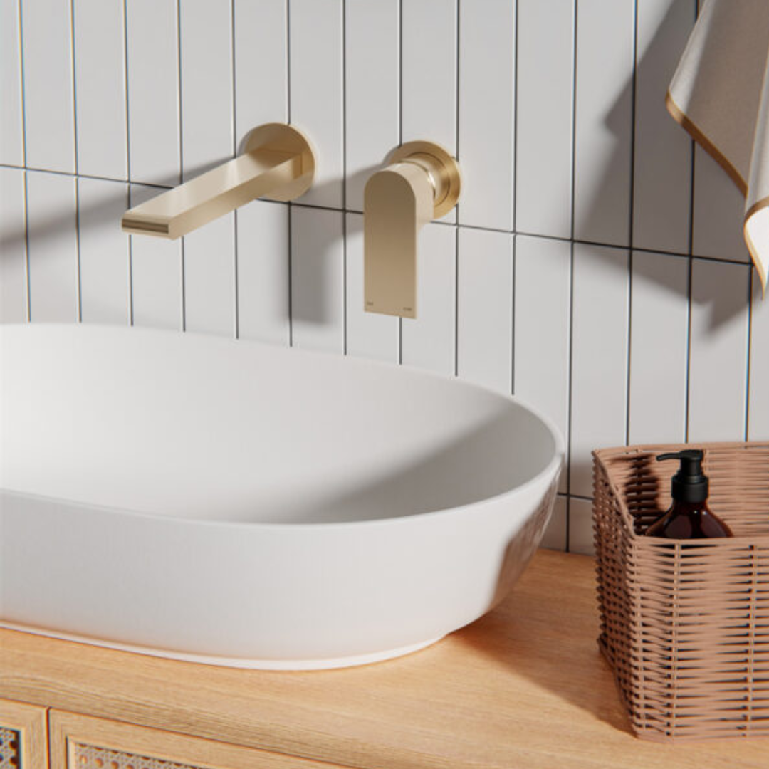 Robinet de lavabo encastré Portofino – Sans plaque arrière - Or brossé