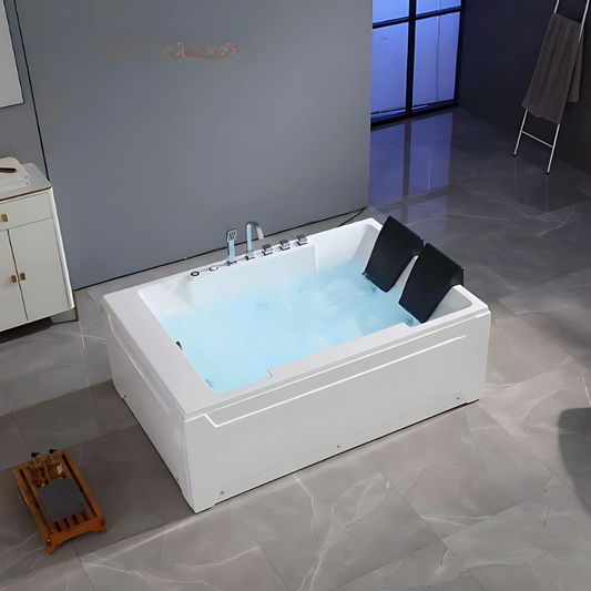 Baignoire de massage indépendante – Valenza – Blanc brillant – 182x122x67 cm