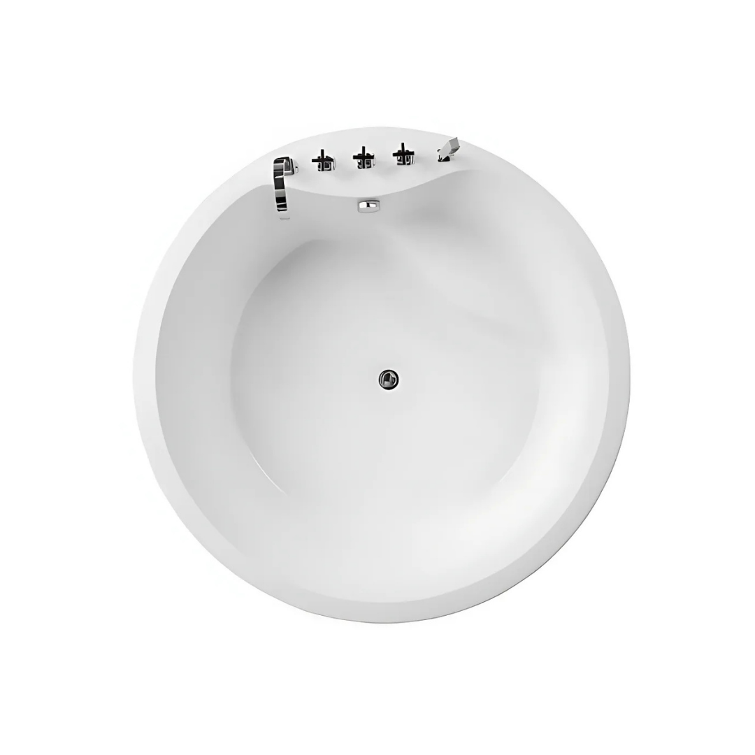 Baignoire de massage ronde indépendante – Amalfi – Blanc brillant – 154x154x58 cm