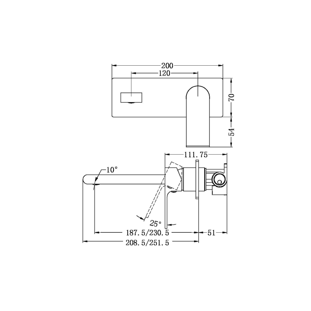 Robinet de lavabo encastré Portofino – Nickel brossé