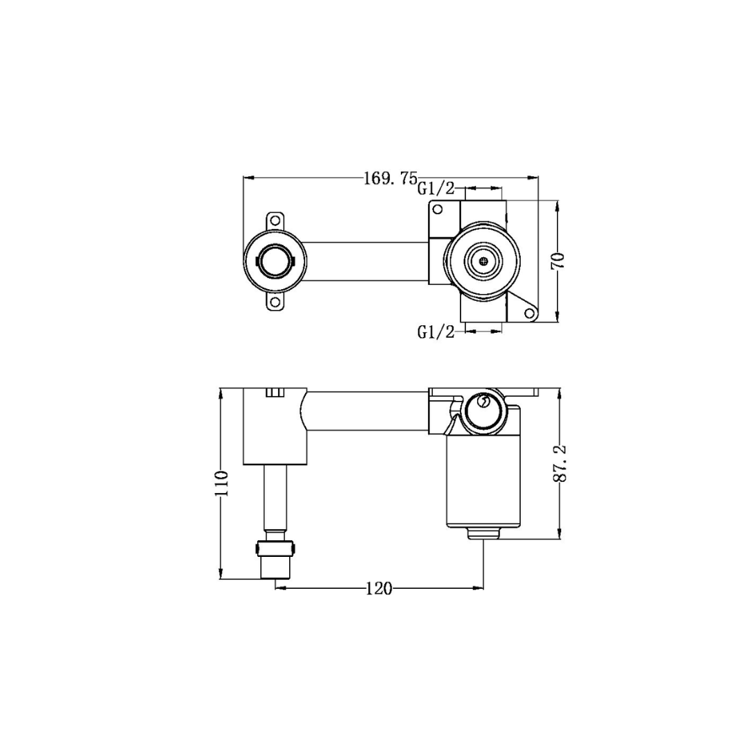 Robinet de lavabo encastré Valencia – Progressif - Bronze brossé