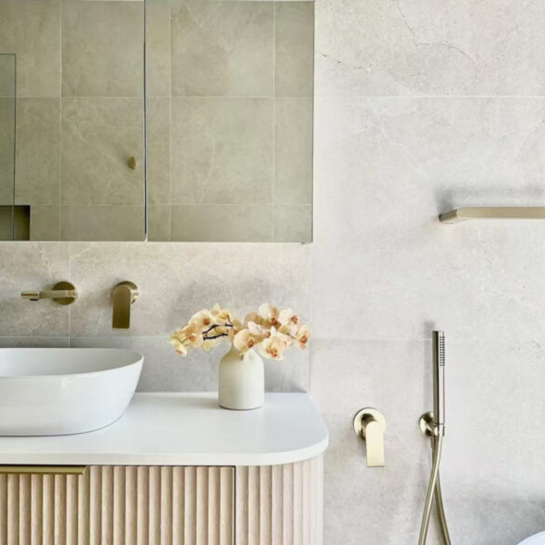 Robinet de lavabo encastré Portofino – Sans plaque arrière - Or brossé