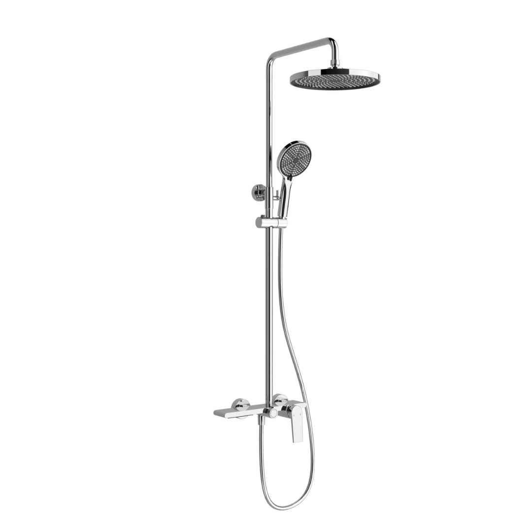 Robinet de baignoire indépendant Lisandro – Sortie d'eau en cascade – Nickel brossé