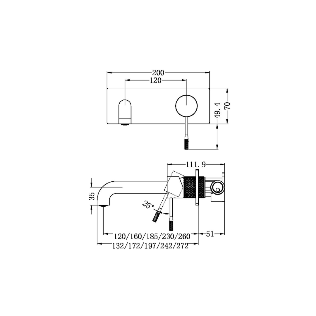 Robinet de lavabo encastré Valencia – Graphite