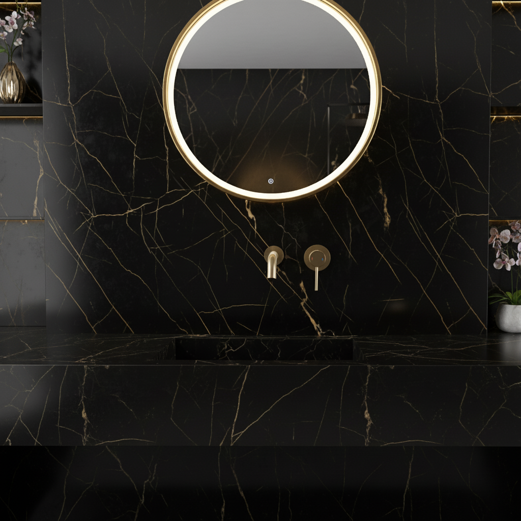 Robinet de lavabo encastré Angelica - Or brossé