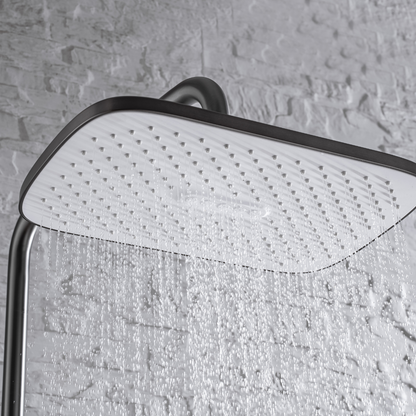 Ensemble de douche à effet pluie thermostatique - Angelo - Gris gunmetal