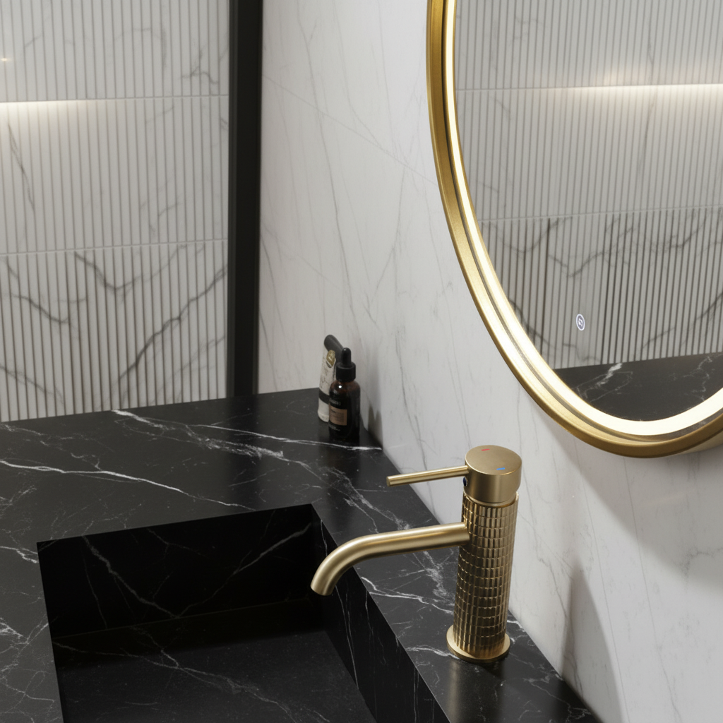 Opbouw wastafelkraan Angelica - Or doré brossé