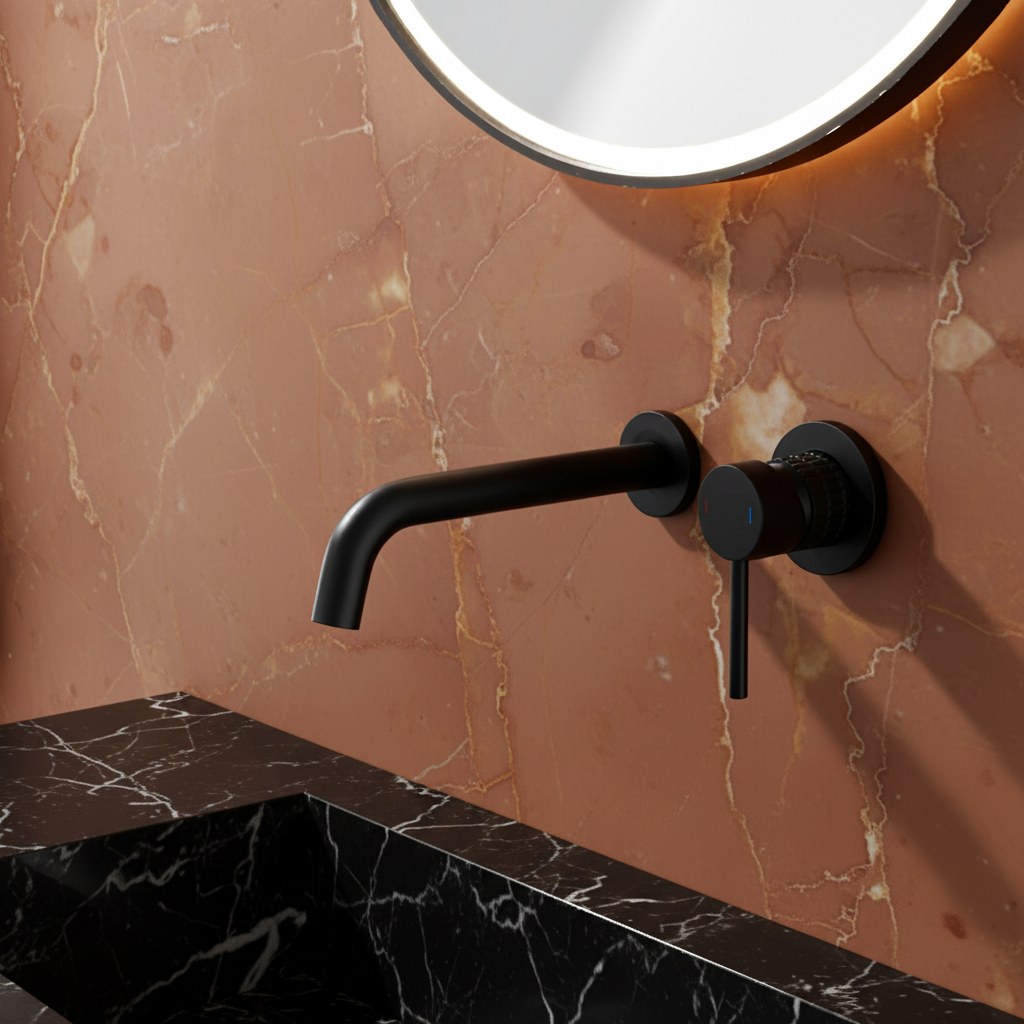 Robinet de lavabo encastré Angelica - Noir mat