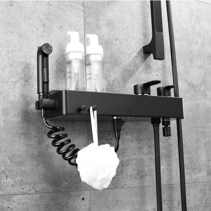 Ensemble de douche à effet pluie encastré - Bruno - Noir