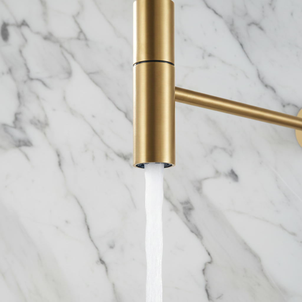 Robinet de cuisine semi-professionnel Angelica – Bec rétractable – Gris gunmetal