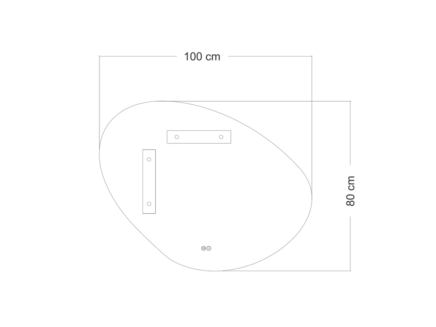 Miroir de salle de bain LED - Horizontal ou vertical - Alessia 100x80cm