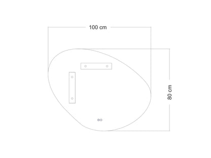 Miroir de salle de bain LED - Horizontal ou vertical - Alessia 100x80cm