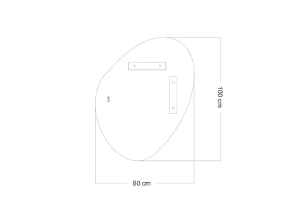 Miroir de salle de bain LED - Horizontal ou vertical - Alessia 100x80cm