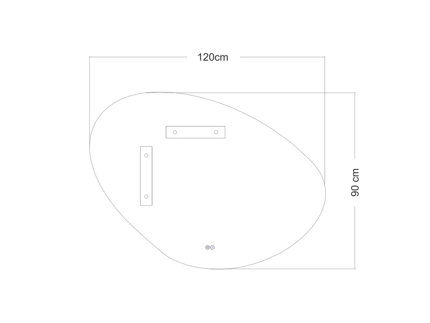 Miroir de salle de bain LED - Horizontal ou vertical - Alessia 120x90cm