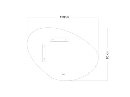 Miroir de salle de bain LED - Horizontal ou vertical - Alessia 120x90cm
