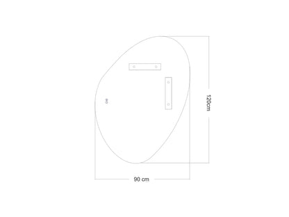 Miroir de salle de bain LED - Horizontal ou vertical - Alessia 120x90cm