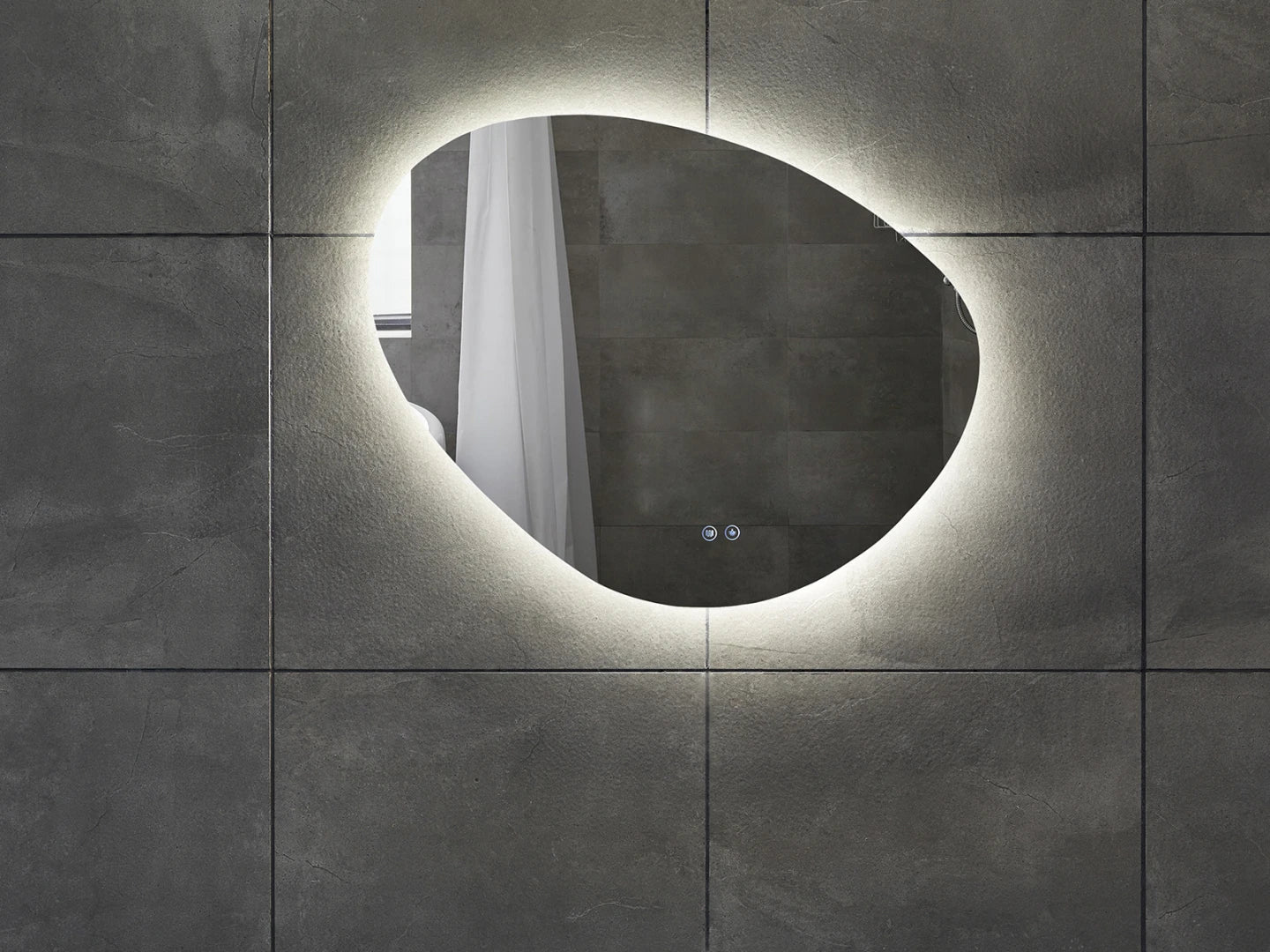 Miroir de salle de bain LED - Horizontal ou vertical - Alessia 80x70cm