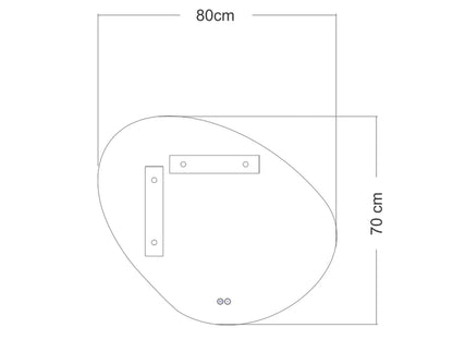 Miroir de salle de bain LED - Horizontal ou vertical - Alessia 80x70cm