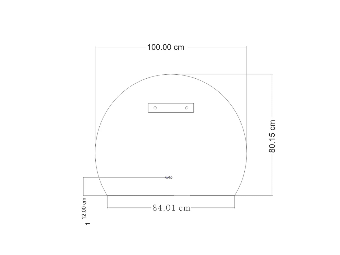 Miroir de salle de bain LED - Elena 100x80cm