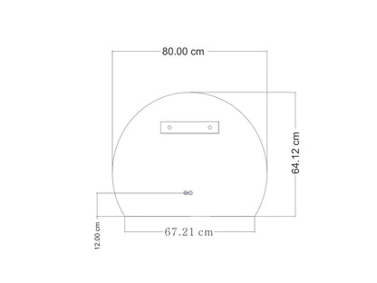 Miroir de salle de bain LED - Elena 80x64cm