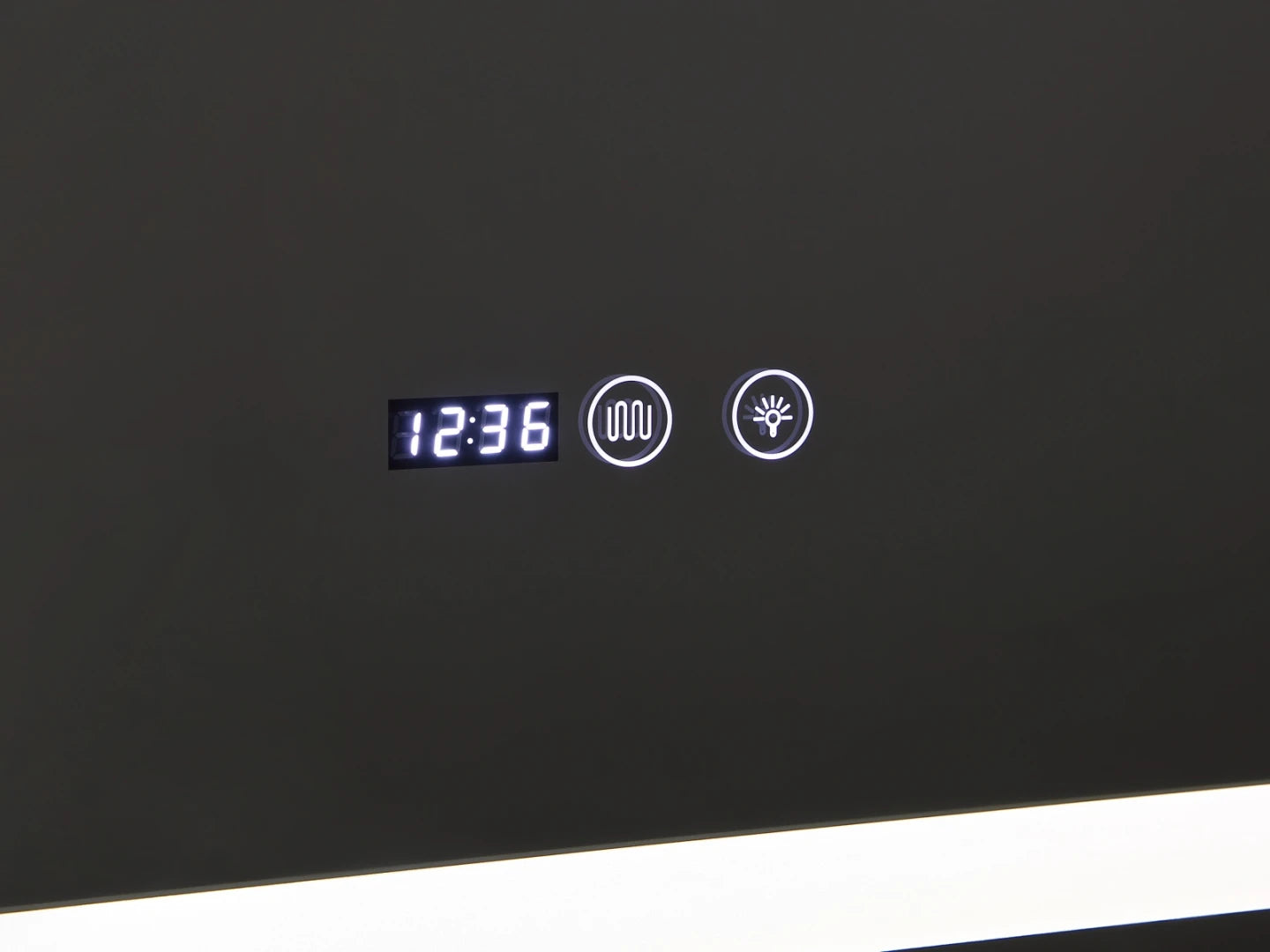 Miroir de salle de bain LED - Horloge numérique - Dante 120x70cm
