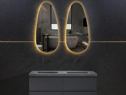 Miroir de salle de bain LED - Horizontal ou vertical - Darla 90x60cm