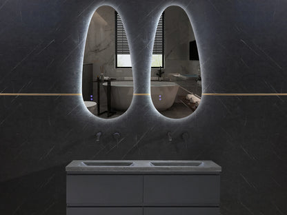 Miroir de salle de bain LED - Horizontal ou vertical - Darla 140x65cm