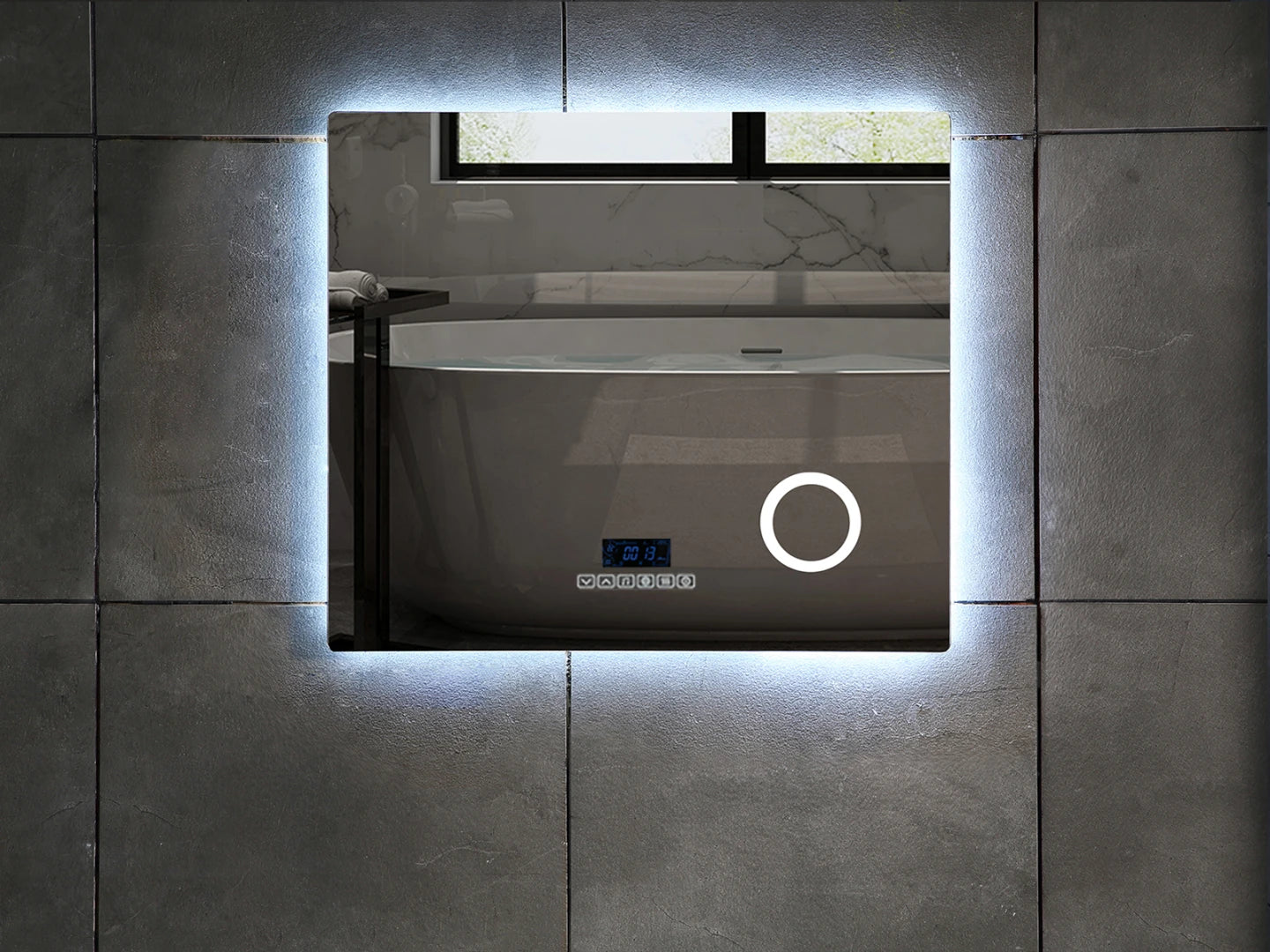 Miroir de salle de bain LED - Bluetooth - Lorenzo 80x70cm