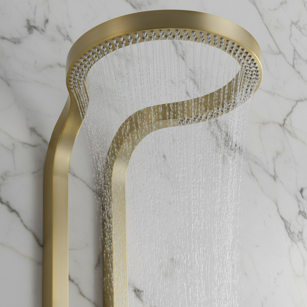 Panneau de douche thermostatique Marcelo – Affichage numérique - Or brossé